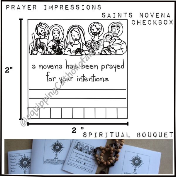 Spiritual Bouquet Saints Novena Stamp with CheckBoxes