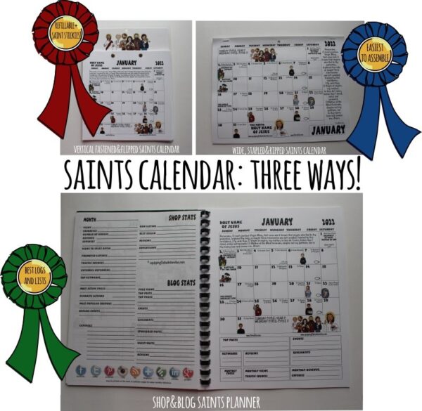 Printed 2022 Saints Wall Calendar (Canada) - Image 2