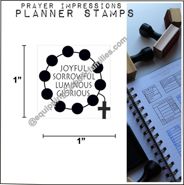 Rosary with Mysteries Planner Stamp