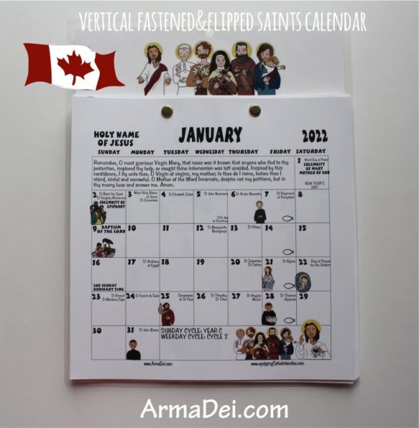 Printed 2022 Saints Wall Calendar (Canada)