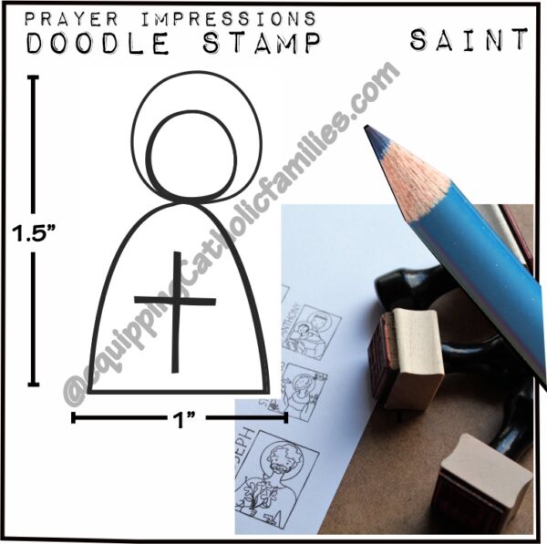 Doodling Saint Stamp